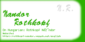 nandor rothkopf business card